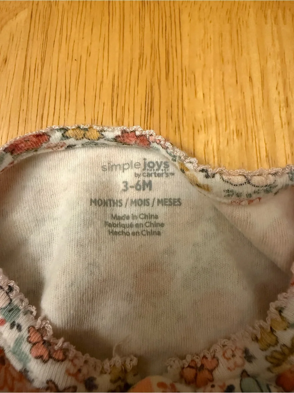 Carter's Peach Floral Footed One-Piece Pajamas